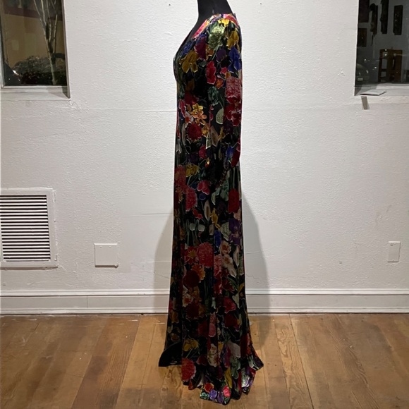 Alice & Olivia Tula Floral-print Devoré-Satin multi-color Tula burnout maxi - Picture 8 of 12